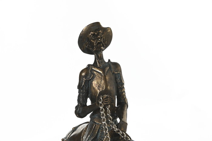 DKD Home Decor Figura de Resina Quijote sobre Caballo, Cobrizo
