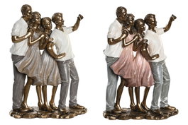 DKD Home Decor Figura Resina Familia 2 Surtido de 2 Unidades