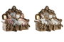 DKD Home Decor Figura Resina Familia Sofa Surtido de 2 Unidades