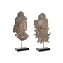 DKD Home Decor Figura de Buda en Resina y Metal, Set de 2 Unidades