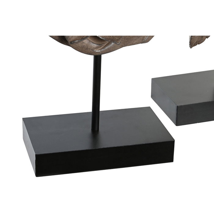DKD Home Decor Figura de Buda en Resina y Metal, Set de 2 Unidades