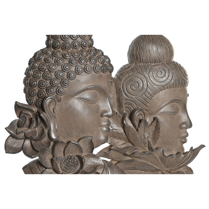 DKD Home Decor Figura de Buda en Resina y Metal, Set de 2 Unidades
