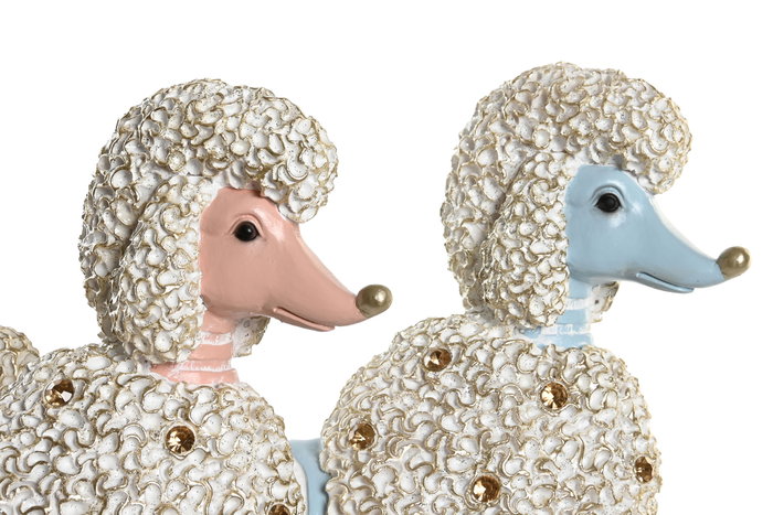 DKD Home Decor Figura de Perro Caniche en Resina, Pack de 2 Surtido Azul y Rosa DKD Home Decor Figura de Perro Caniche en Resina, Pack de 2 Surtido Azul y Rosa