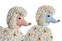 DKD Home Decor Figura de Perro Caniche en Resina, Pack de 2 Surtido Azul y Rosa