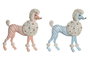 DKD Home Decor Figura de Perro Caniche en Resina, Pack de 2 Surtido Azul y Rosa
