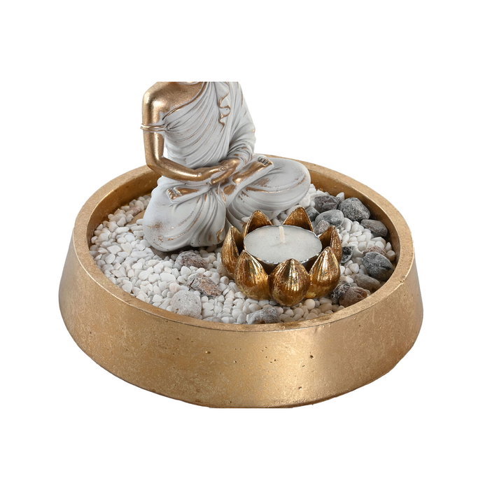 DKD Home Decor Figura Buda Tulipa en Resina y Cristal, Surtido de 2 Unidades
