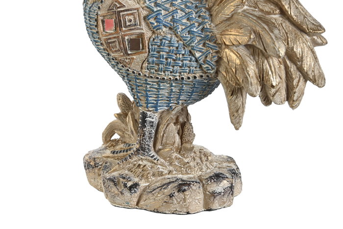 DKD Home Decor Set de 2 Figuras de Gallo en Resina Acabado Decapé, Azul y Turquesa DKD Home Decor Set de 2 Figuras de Gallo en Resina Acabado Decapé, Azul y Turquesa