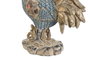 DKD Home Decor Set de 2 Figuras de Gallo en Resina Acabado Decapé, Azul y Turquesa
