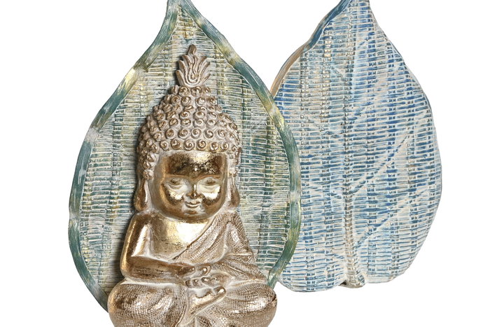 DKD Home Decor Figura Buda Decapé, Set de 2 Unidades, Resina Azul y Turquesa DKD Home Decor Figura Buda Decapé, Set de 2 Unidades, Resina Azul y Turquesa