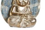 DKD Home Decor Figura Buda Decapé, Set de 2 Unidades, Resina Azul y Turquesa