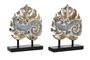 DKD Home Decor Set de 2 Figuras de Lagartija en Resina Acabado Decape Azul y Turquesa