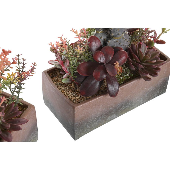 DKD Home Decor Planta Decorativa Cactus Surtido de 2 Piezas (Naranja y Rosa)