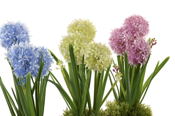 DKD Home Decor Planta Rosa Azul 15 x 30 x 15 cm (3 Unidades)