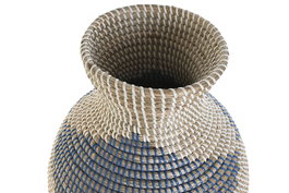 DKD Home Decor Jarron Mediterraneo Natural Azul 31 x 50 x 31 cm