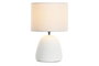 DKD Home Decor Lámpara de Sobremesa Urban, Blanco Dorado, 28 x69cm, Con pantalla de tela, bombilla E27 no incluida
