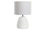 DKD Home Decor Lámpara de Sobremesa Urban, Blanco Dorado, 28 x69cm, Con pantalla de tela, bombilla E27 no incluida