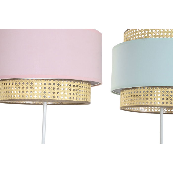 DKD Home Decor Lámpara de Pie ROSAMARY Rosa y Verde Jade E27 2 Piezas