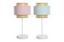 DKD Home Decor Lámpara Sobremesa Urban Colección Rosamary Verde Jade Rosa Palo Metal Poliéster 26 x 55 x 26 cm (2 Unidades)