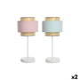 DKD Home Decor Lámpara de Sobremesa Rosamary Verde Jade y Rosa Palo E27 Metal y Tela (Pack de 2) sunred-surtido-2