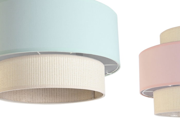 DKD Home Decor Lámpara Techo Urban Verde Jade Rosa Palo 40x30x40 cm