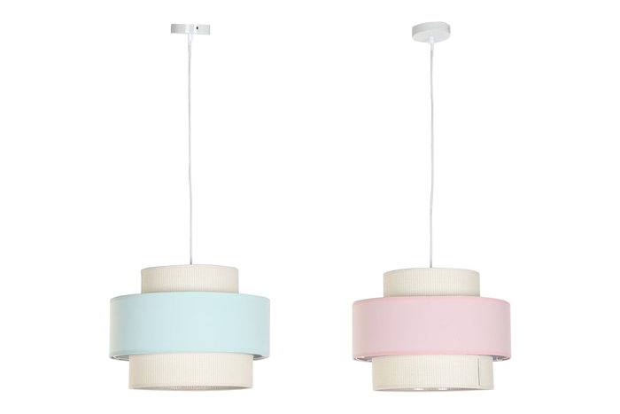 DKD Home Decor Lámpara Techo Urban Verde Jade Rosa Palo 40x30x40 cm