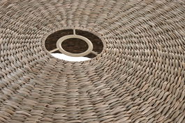 DKD Home Decor Pantalla Boho Natural Azul Marino Seagrass 55 x 22 x 55 cm