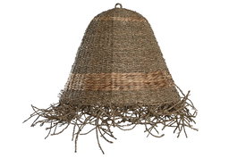 DKD Home Decor Pantalla Boho Natural Seagrass 56 x 52 x 56 cm