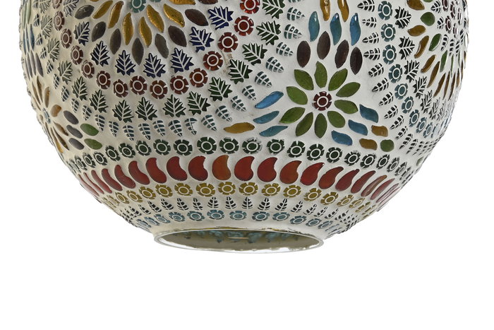 DKD Home Decor Lámpara Techo Árabe Multicolor Mosaico Cristal Metal 2 Unidades 25 x 30 x 25 cm