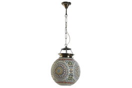 DKD Home Decor Lámpara de Techo Mosaico Multicolor Cristal y Metal
