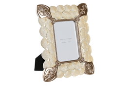 DKD Home Decor Marco de Foto Romantico 10x15 Blanco Cobrizo 2.5 x 20.4 cm