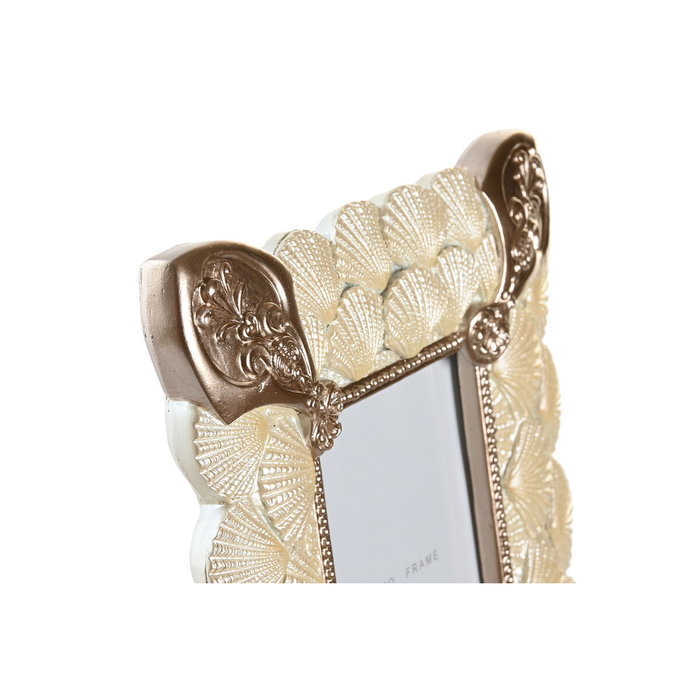 DKD Home Decor Marco de Fotos de Resina 10x15 Blanco