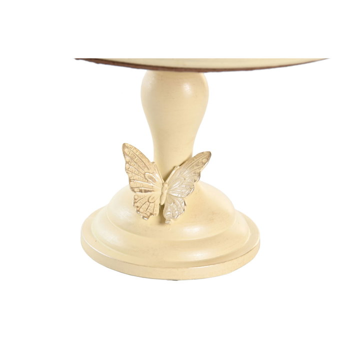 DKD Home Decor Centro de Mesa de Resina y Espejo con Mariposas, Beige