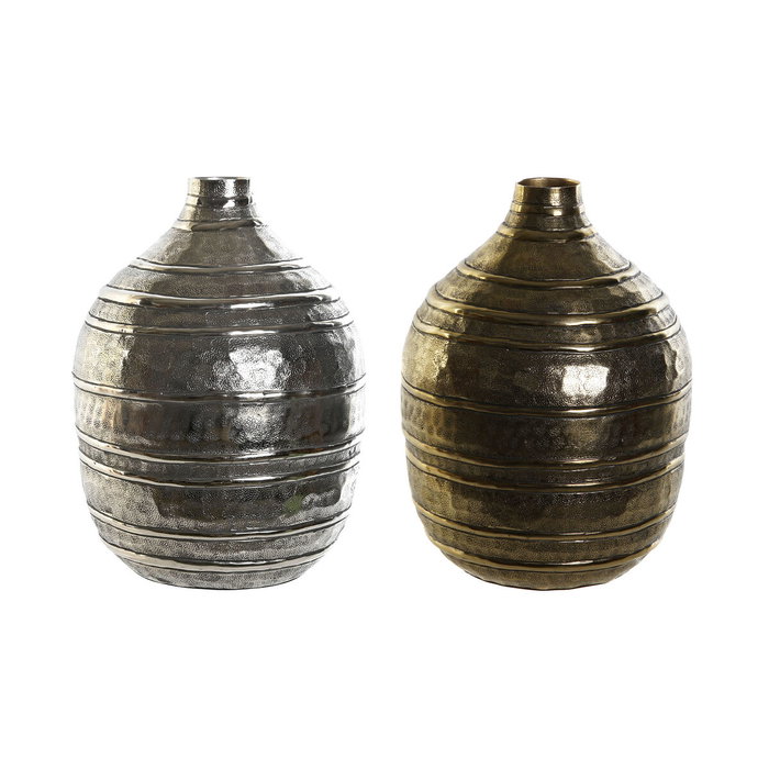 DKD Home Decor Set de 2 Jarrones de Aluminio LUVATO Acabado Desgastado DKD Home Decor Set de 2 Jarrones de Aluminio LUVATO Acabado Desgastado