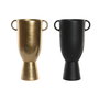 DKD Home Decor Set de 2 Jarrones de Aluminio Negro y Dorado 41x25x18 cm