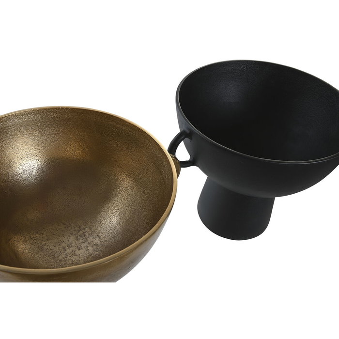 DKD Home Decor Jarrón de Aluminio Negro y Dorado Surtido de 2 Piezas
