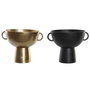 DKD Home Decor Jarrón de Aluminio Negro y Dorado Surtido de 2 Piezas