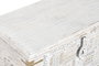 DKD Home Decor Baúl Indio Blanco Dorado 40 x 45 x 80 cm Mango y Metal Hecho a Mano