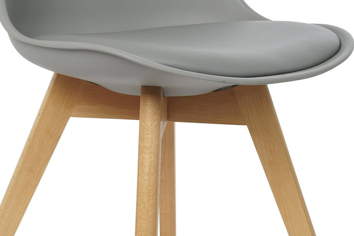 DKD Home Decor Silla Jiete basics Scandi Gris Natural 48 x 83 x 55 cm PP PU Haya Espuma