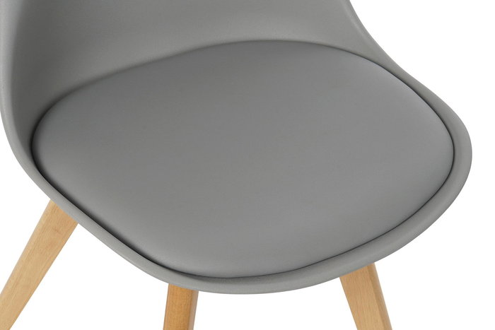 DKD Home Decor Silla Jiete basics Scandi Gris Natural 48 x 83 x 55 cm PP PU Haya Espuma