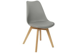 DKD Home Decor Silla Jiete basics Scandi Gris Natural 48 x 83 x 55 cm PP PU Haya Espuma