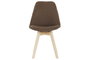 DKD Home Decor Silla de Comedor Scandi Marrón Acolchada de Poliéster 56 x 83 x 48 cm, Altura Asiento 47cm