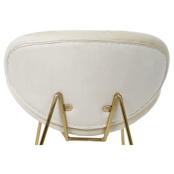 DKD Home Decor Silla de Terciopelo Beige y Dorado