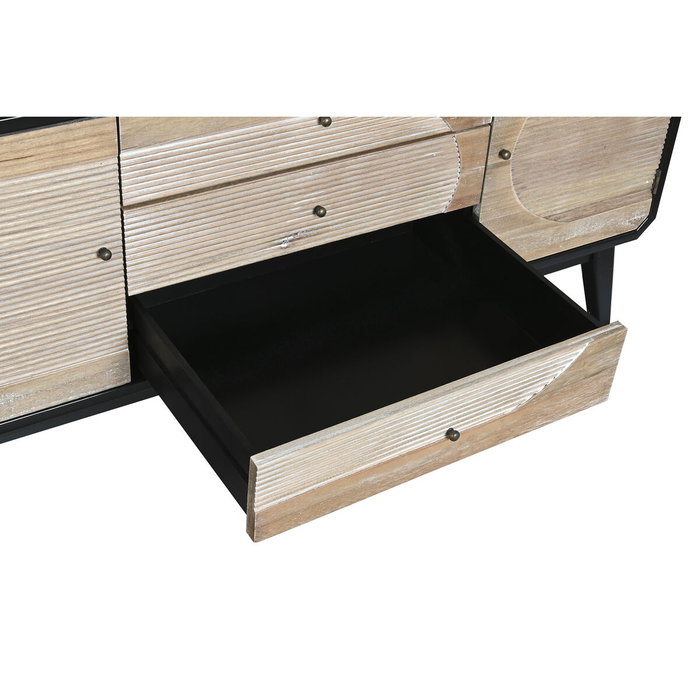 DKD Home Decor Mueble TV de Madera Negro 120x50x58