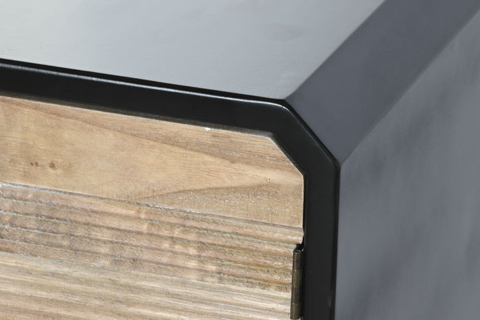 DKD Home Decor Mueble TV Moderno Negro Natural 120 x 58 x 50 cm