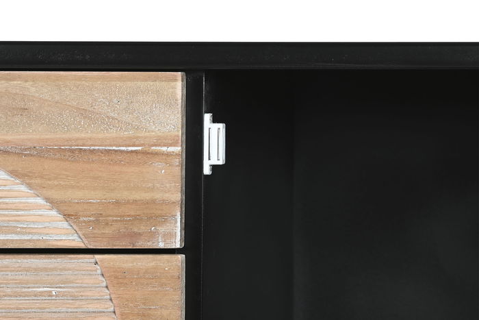 DKD Home Decor Mueble TV Moderno Negro Natural 120 x 58 x 50 cm