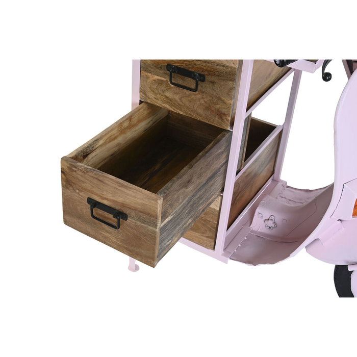 DKD Home Decor Cajonera Metal y Mango Rosa Palo