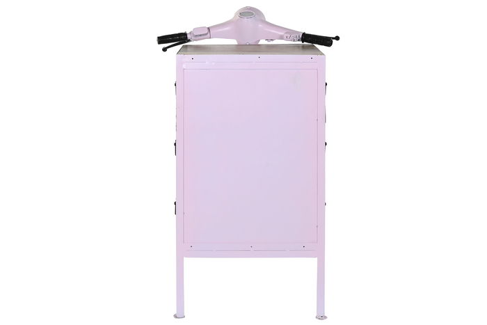 DKD Home Decor Cajonera Shabby Rosa Palo y Natural Metal y Mango 68 x 105 x 100 cm