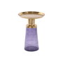 DKD Home Decor Mesita Auxiliar de Cristal y Hierro Azul y Dorado