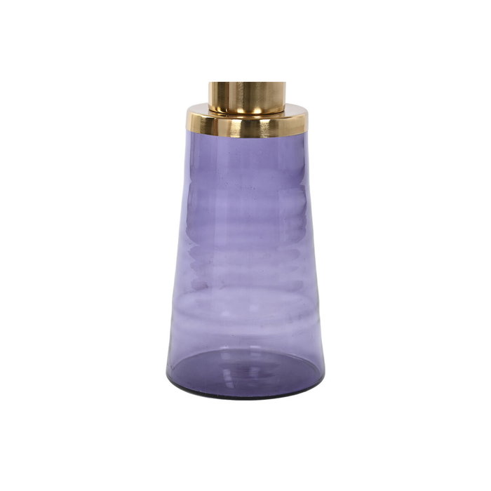 DKD Home Decor Mesita Auxiliar de Cristal y Hierro Azul y Dorado