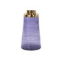 DKD Home Decor Mesita Auxiliar de Cristal y Hierro Azul y Dorado
